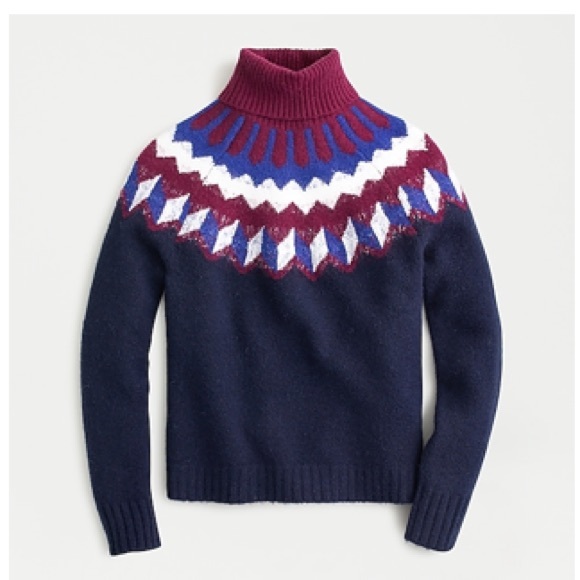 J Crew Fair Isle Turtleneck Sweater 